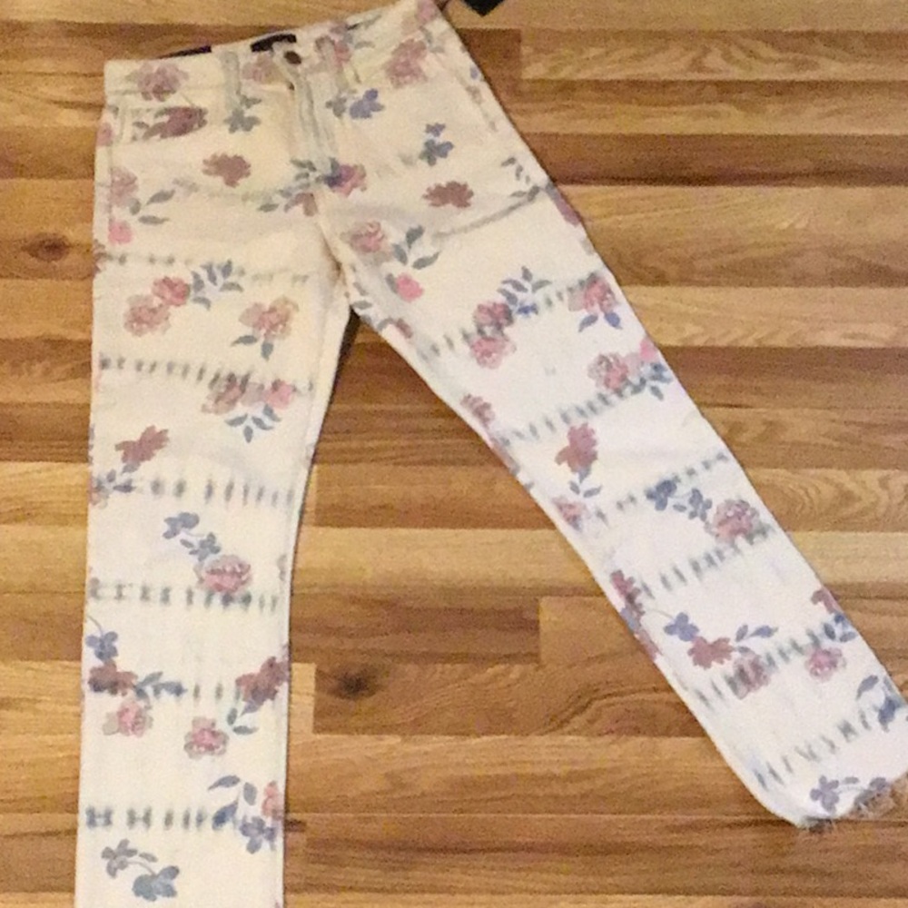 Joe's Jeans Pink and Blue Ankle Cropped Jeans
